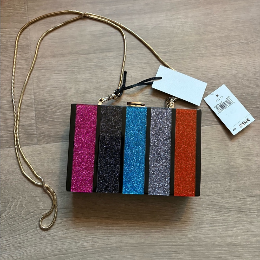 Milly Glitter Acrylic Clutch Crossbody - Picture 1 of 10